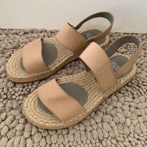 Eileen fisher washed leather espadrille sandal NWOT